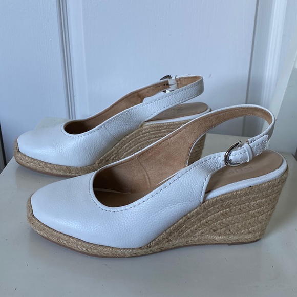 Leather espadrille wedges size 8.5W - Picture 2 of 8